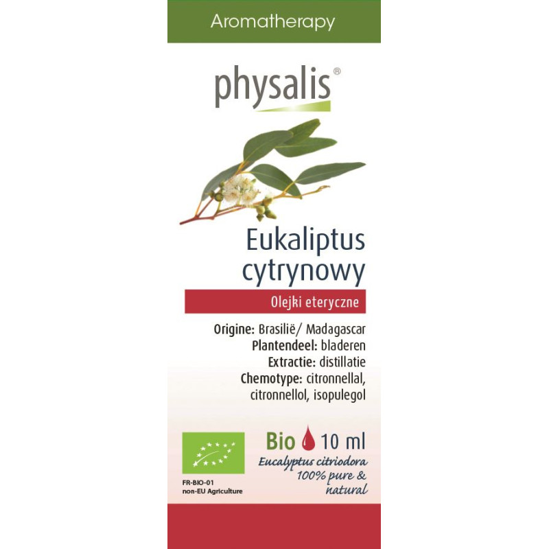 OLEJEK ETERYCZNY EUKALIPTUS CYTRYNOWY BIO 10 ml - PHYSALIS