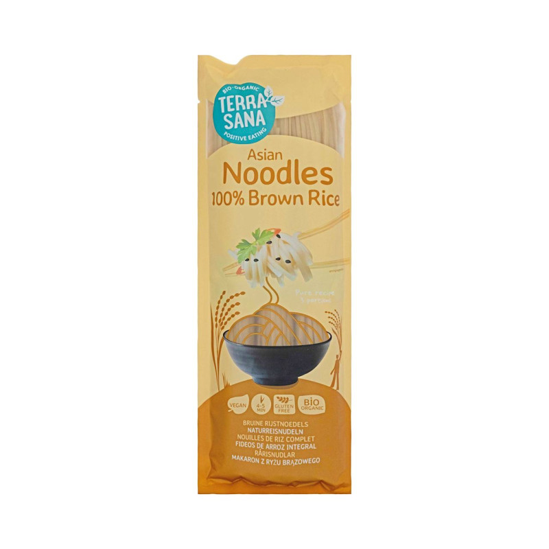 MAKARON (RYŻOWY RAZOWY) NOODLE BEZGLUTENOWY BIO 250 g - TERRASANA