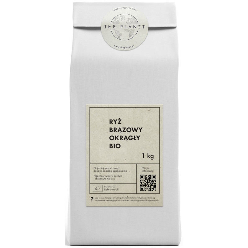 RYŻ BRĄZOWY OKRĄGŁY BIO 1 kg - THE PLANET