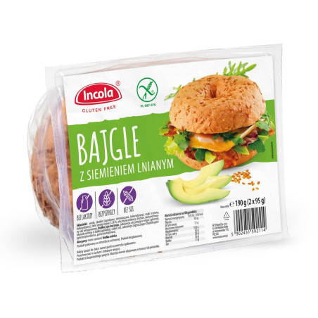 BAJGLE Z SIEMIENIEM BEZGLUTENOWE (2 x 95 g) 190 g - INCOLA