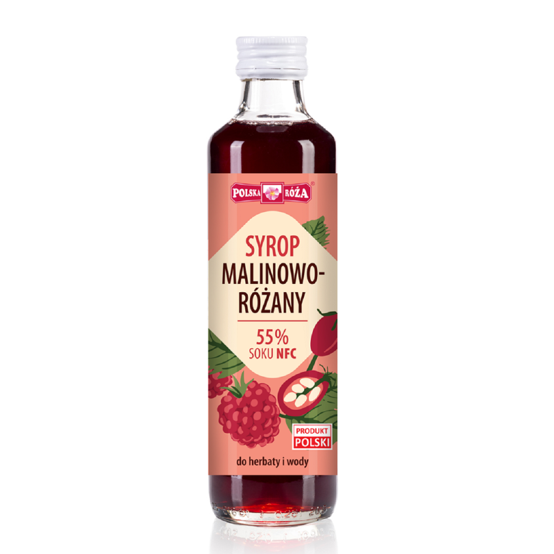 SYROP MALINOWO - RÓŻANY 250 ml - POLSKA RÓŻA