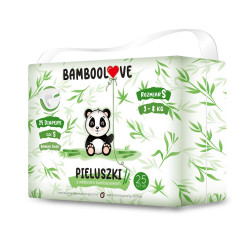 PIELUCHY Z WŁÓKNEM BAMBUSOWYM ROZMIAR S 3 - 8 kg (25 szt.) - BAMBOOLOVE