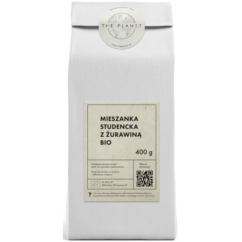 MIESZANKA STUDENCKA Z ŻURAWINĄ BIO 400 g - THE PLANET