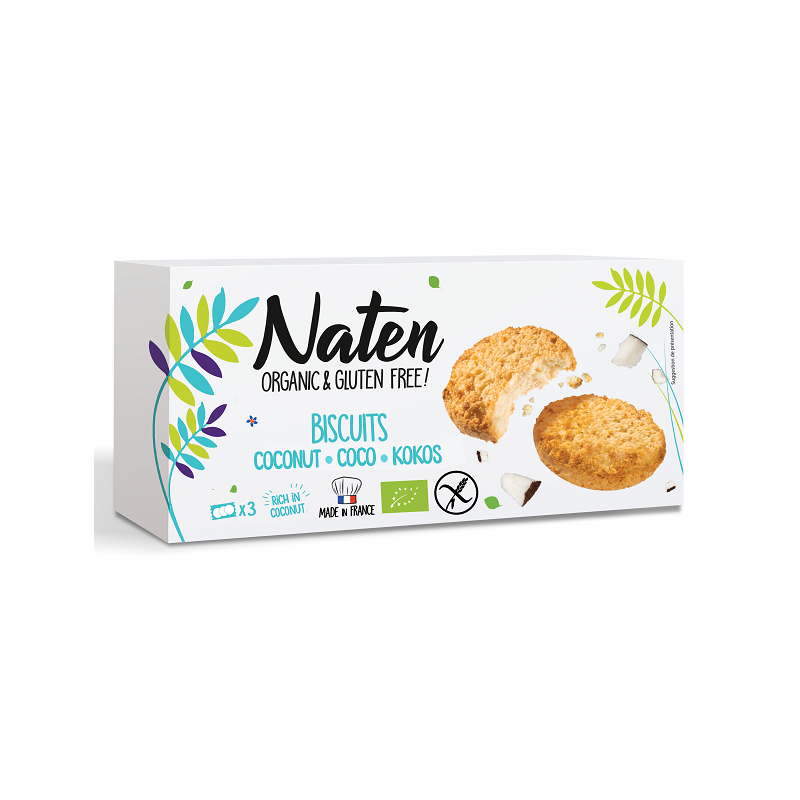 CIASTKA KOKOSOWE BEZGLUTENOWE BIO 150 g - NATEN