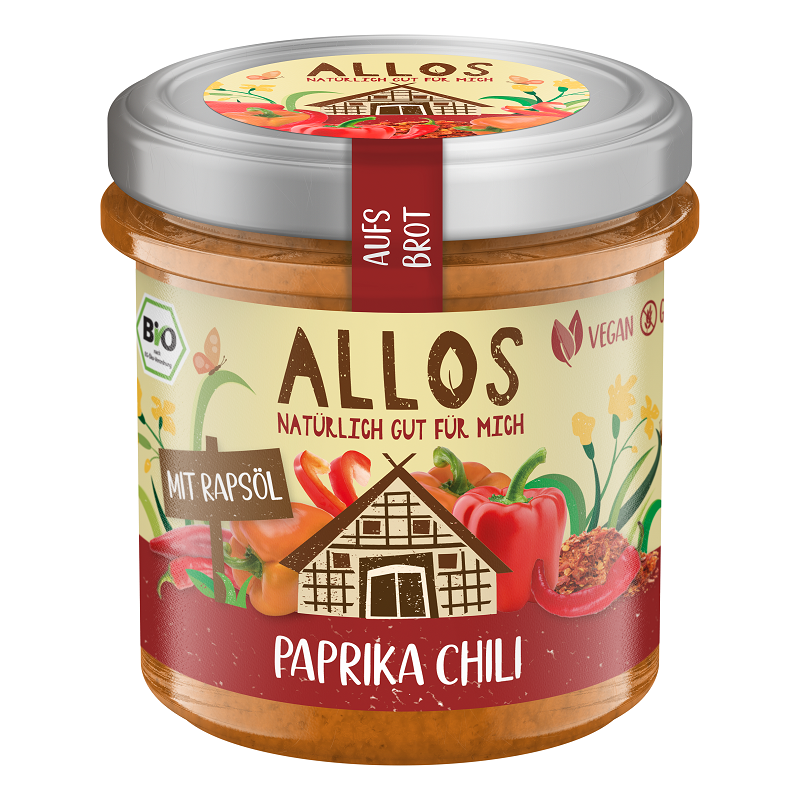 PASTA KREMOWA Z PAPRYKĄ I CHILI BEZGLUTENOWA BIO 140 g - ALLOS