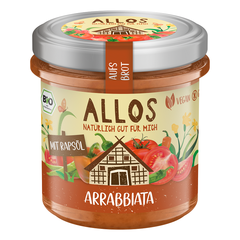 PASTA KREMOWA ARRABBIATA BEZGLUTENOWA BIO 140 g - ALLOS