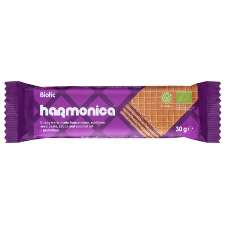 WAFELEK Z SAMOPSZY Z KREMEM MLECZNO - KAKAOWYM Z PROBIOTYKAMI BIO 30 g - HARMONICA