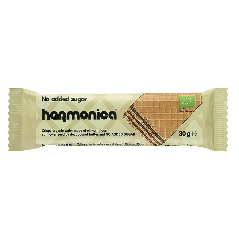 WAFELEK Z SAMOPSZY Z KREMEM MLECZNO - KAKAOWYM BEZ DODATKU CUKRÓW BIO 30 g - HARMONICA
