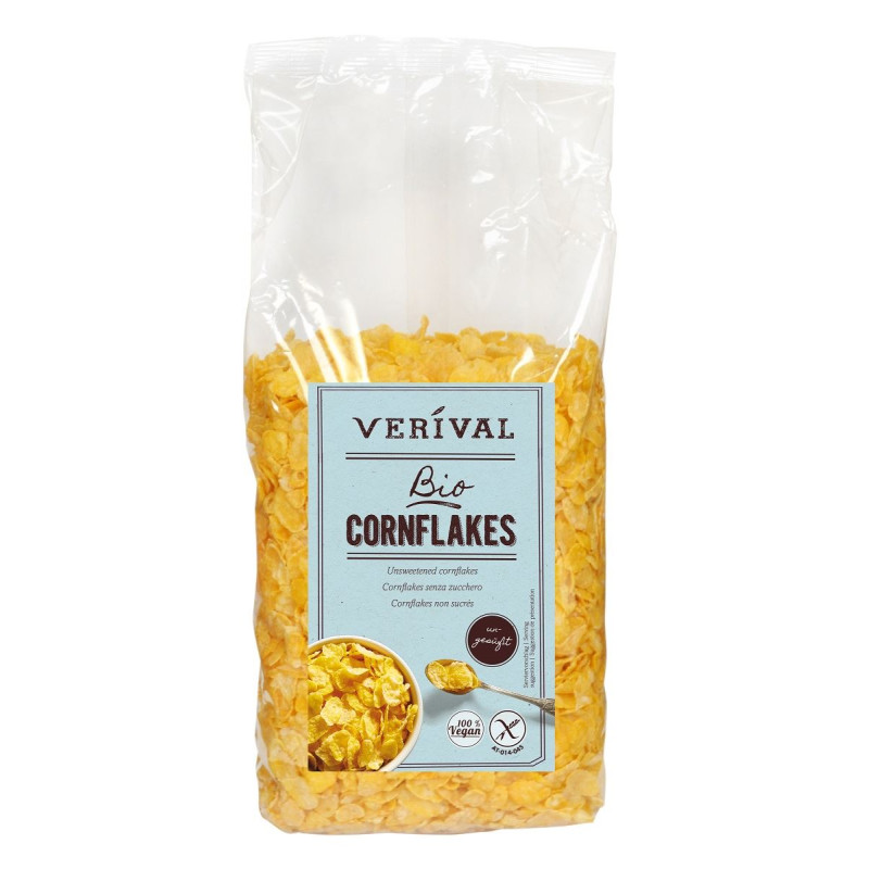 PŁATKI KUKURYDZIANE BEZ DODATKU CUKRÓW BEZGLUTENOWE BIO 500 g - VERIVAL