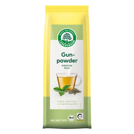 HERBATA ZIELONA GUNPOWDER LIŚCIASTA BIO 100 g - LEBENSBAUM