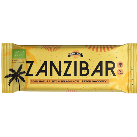 BATON OWOCOWY "ZANZIBAR" BEZGLUTENOWY BIO 40 g - ZMIANY ZMIANY