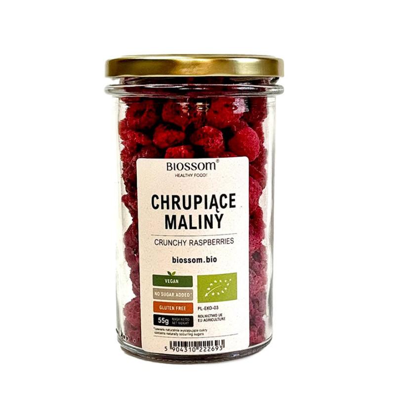 CHRUPIĄCA MALINA BEZGLUTENOWA BIO 55 g - BIOSSOM
