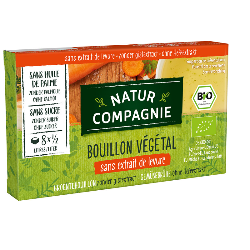 BULION - KOSTKI WARZYWNE BEZ DODATKU DROŻDŻY BIO (8 x 10,5 g) 84 g - NATUR COMPAGNIE