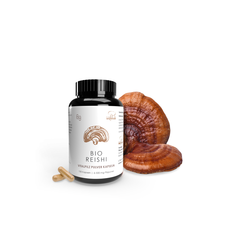 GRZYBY REISHI (LAKOWNICA LŚNIĄCA) BIO (500 mg) 100 KAPSUŁEK - PILZE WOHLRAB