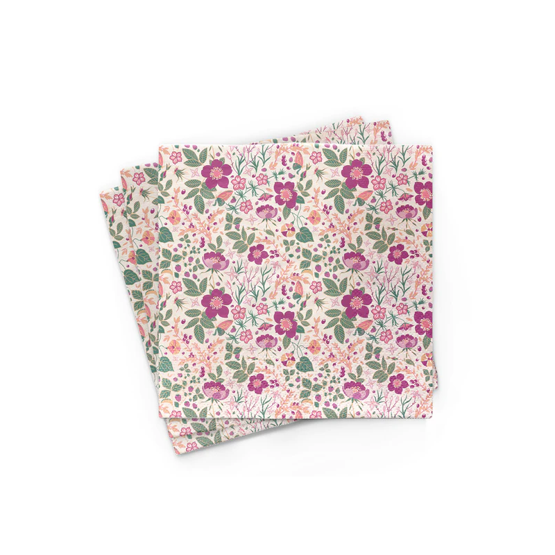 SERWETKI STOŁOWE BAMBUSOWE KWIATKI 20 szt - CHIC-MIC