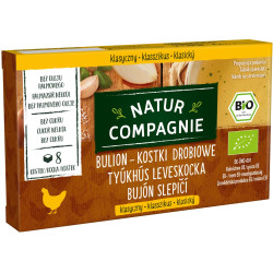 BULION - KOSTKI DROBIOWE BEZ DODATKU CUKRÓW BIO (8 x 11 g) 88 g - NATUR COMPAGNIE