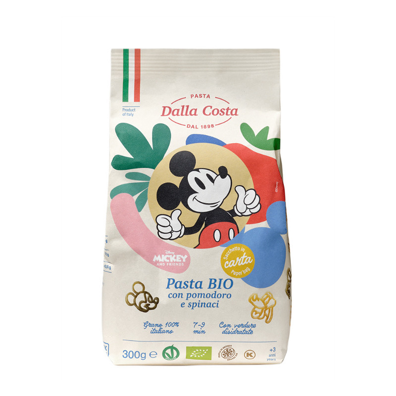 MAKARON (SEMOLINOWY TRÓJKOLOROWY) DISNEY MICKEY BIO 300 g - DALLA COSTA