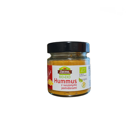 HUMMUS Z SUSZONYMI POMIDORAMI BEZGLUTENOWY BIO 160 g  - FARMA ŚWIĘTOKRZYSKA