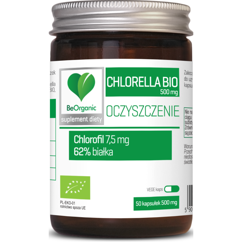 CHLORELLA BIO (500 mg) 50 KAPSUŁEK - BE ORGANIC