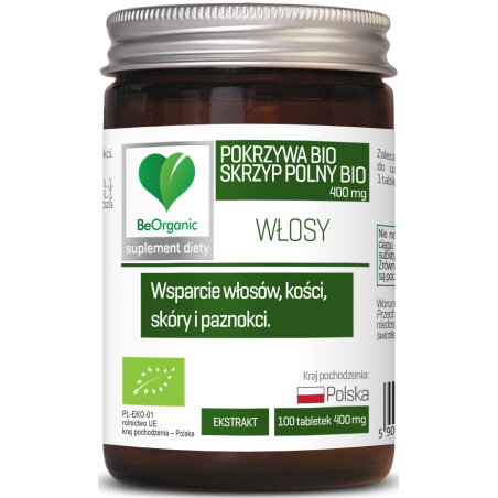 SKRZYP + POKRZYWA EKSTRAKT BIO 100 TABLETEK - BE ORGANIC