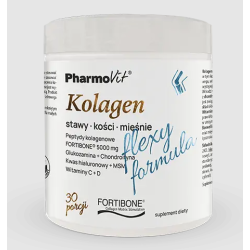 KOLAGEN O SMAKU BANANOWYM FLEXY FORMULA BEZGLUTENOWY 196 g - PHARMOVIT