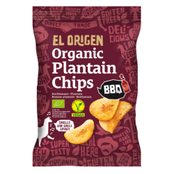 CHIPSY Z PLANTANA BBQ BEZGLUTENOWE BIO 80 g - EL ORIGEN