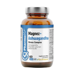 MAGNEZ + ASHWAGANDHA STRESS COMPLEX BEZGLUTENOWE 60 KAPSUŁEK - PHARMOVIT (CLEAN LABEL)