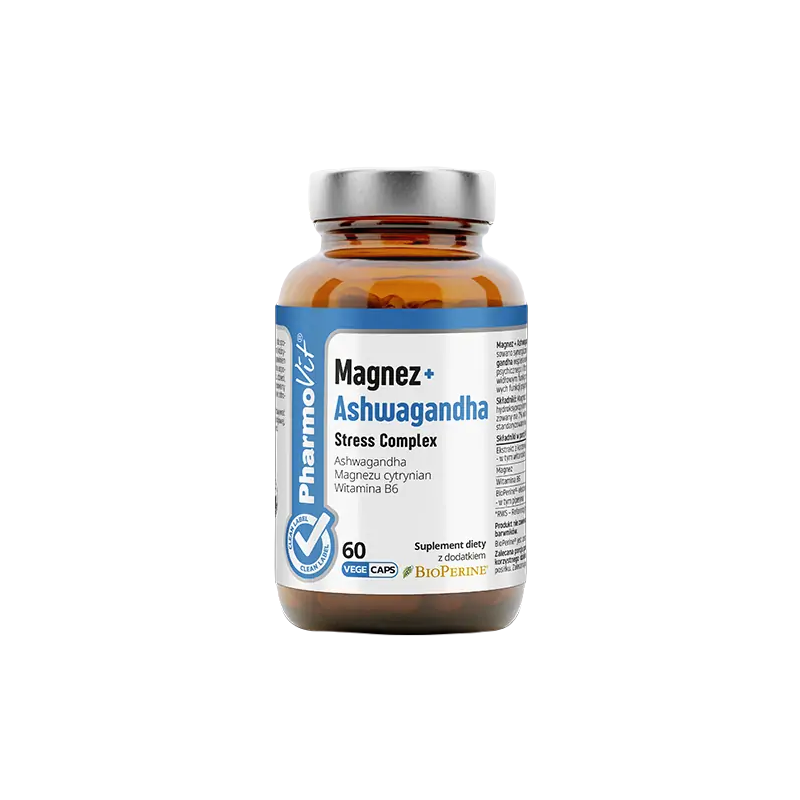 MAGNEZ + ASHWAGANDHA STRESS COMPLEX 60 KAPSUŁEK - PHARMOVIT (CLEAN LABEL)