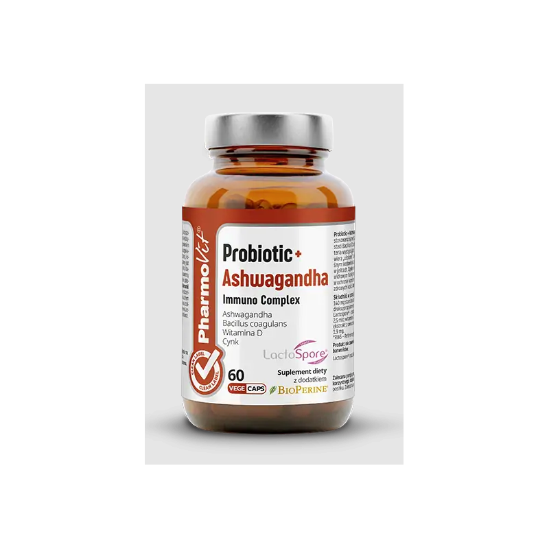 PROBIOTIC + ASHWAGANDHA IMMUNO COMPLEX 60 KAPSUŁEK - PHARMOVIT (CLEAN LABEL)