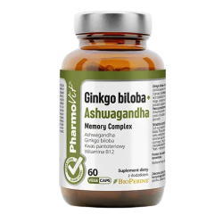 GINKGO BILOBA + ASHWAGANDHA MEMORY COMPLEX BEZGLUTENOWE 60 KAPSUŁEK - PHARMOVIT (CLEAN LABEL)