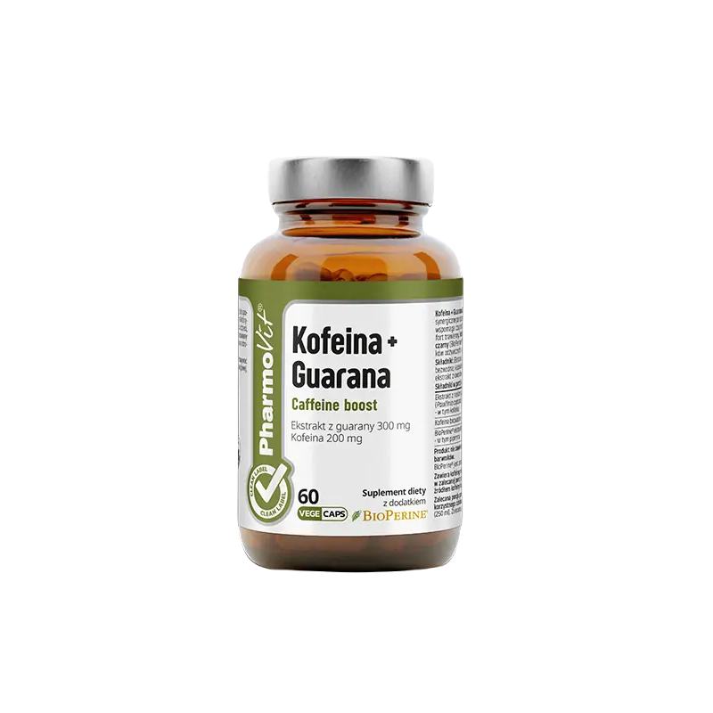 KOFEINA + GUARANA 60 KAPSUŁEK - PHARMOVIT (CLEAN LABEL)