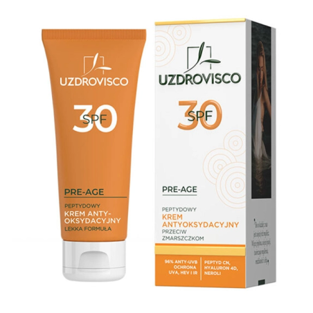 KREM DO TWARZY ANTYOKSYDACYJNY PEPTYDOWY PRZECIWZMARSZCZKOWY SPF 30 50 ml - UZDROVISCO (PRE-AGE)