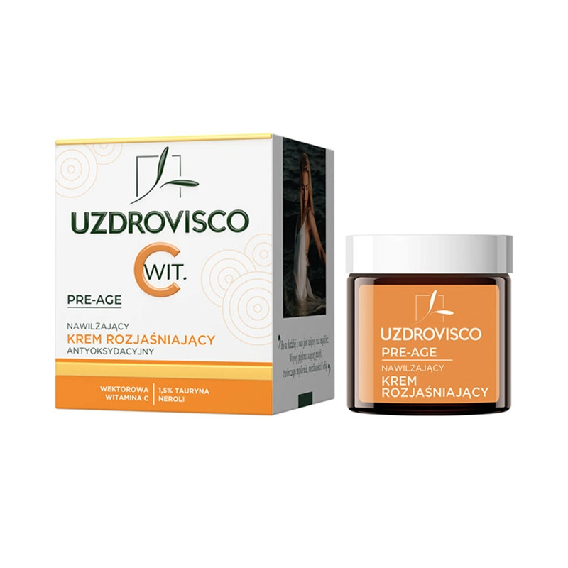 KREM DO TWARZY ROZJAŚNIAJĄCY NAWILŻAJĄCY ANTYOKSYDACYJNY 50 ml - UZDROVISCO (PRE-AGE)