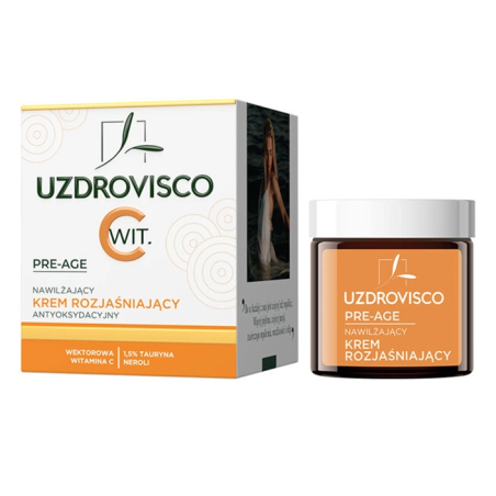 KREM DO TWARZY ROZJAŚNIAJĄCY NAWILŻAJĄCY ANTYOKSYDACYJNY 50 ml - UZDROVISCO (PRE-AGE)