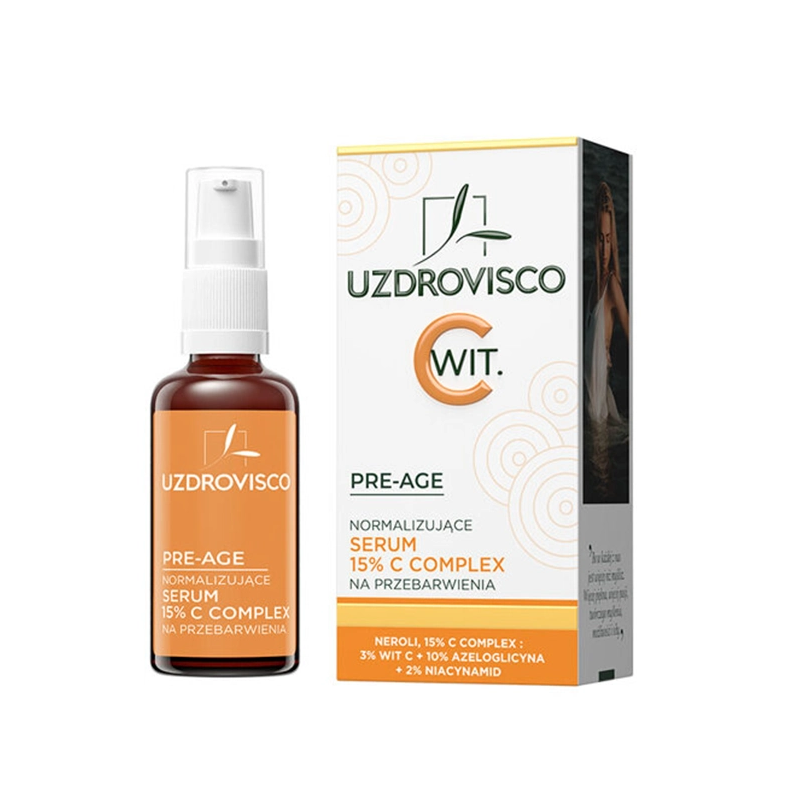 SERUM DO TWARZY NORMALIZUJĄCE NA PRZEBARWIENIA 15 % C COMPLEX 30 ml - UZDROVISCO (PRE-AGE)