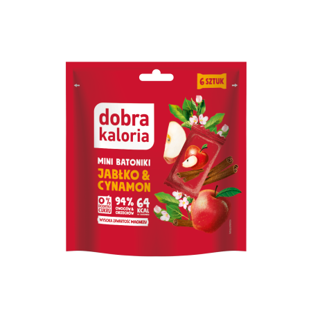 BATONIKI MINI JABŁKO & CYNAMON BEZ DODATKU CUKRU (6 x 18 g) 108 g - DOBRA KALORIA