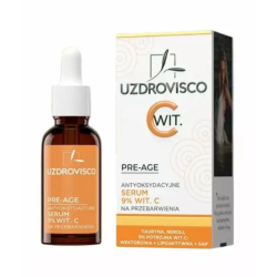 SERUM DO TWARZY Z WITAMINĄ C ANTYOKSYDACYJNE NA PRZEBARWIENIA 30 ml - UZDROVISCO (PRE-AGE)