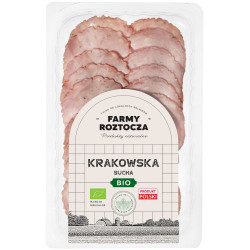 KIEŁBASA KRAKOWSKA SUCHA PLASTRY BIO 80 g - FARMY ROZTOCZA (Z PÓŁKI)