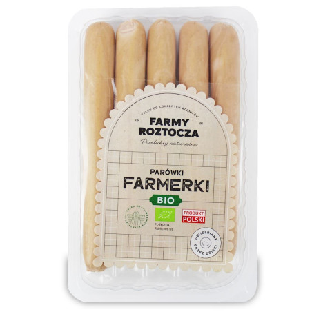 PARÓWKI FARMERKI BIO 250 g - FARMY ROZTOCZA (Z PÓŁKI)