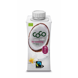 COCONUT MILK - NAPÓJ KOKOSOWY DO GOTOWANIA BEZ DODATKU CUKRÓW FAIR TRADE BIO 200 ml - COCO (DR MARTINS)