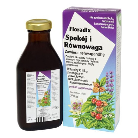 SUPLEMENT DIETY SPOKÓJ I RÓWNOWAGA W PŁYNIE BEZGLUTENOWY 250 ml - SALUS (FLORADIX)