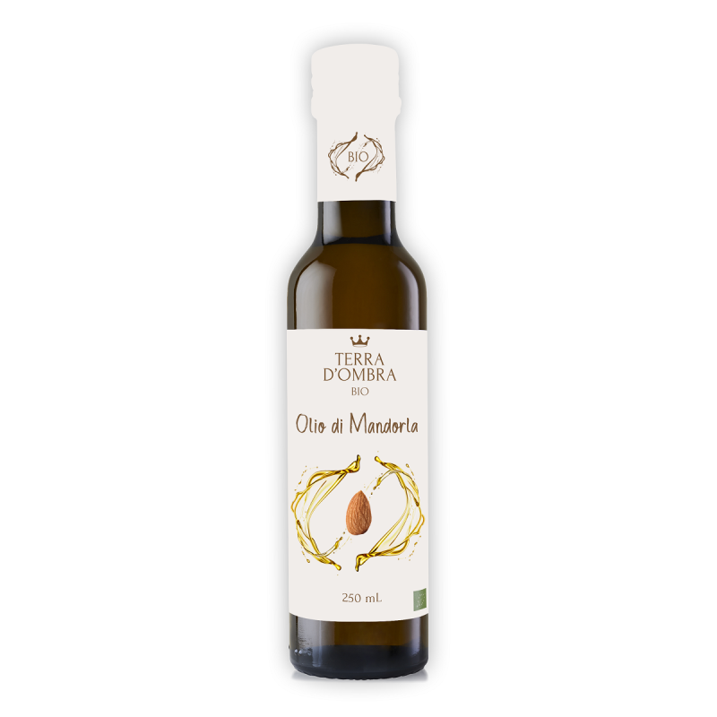 OLEJ MIGDAŁOWY TŁOCZONY NA ZIMNO BIO 250 ml - TERRA D'OMBRA