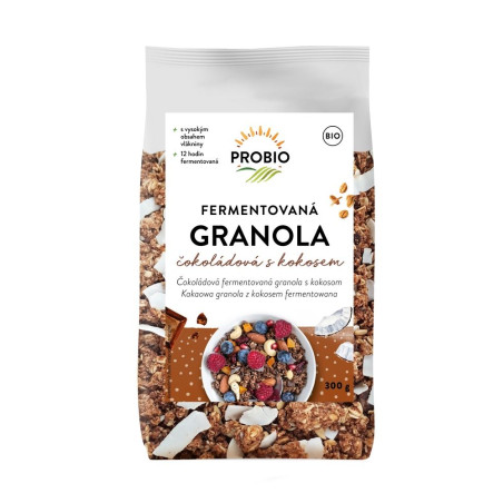 GRANOLA CZEKOLADOWA Z KOKOSEM FERMENTOWANA BIO 300 g - PROBIO