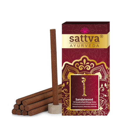 KADZIDEŁKA INDYJSKIE SŁUPKOWE SANDAŁOWE (10 szt.) 20 g - SATTVA (AYURVEDA)