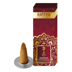 KADZIDEŁKA INDYJSKIE STOŻKOWE SANDAŁOWE (10 szt.) 20 g - SATTVA (AYURVEDA)