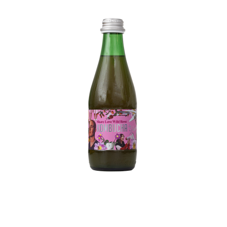 KOMBUCHA Z SOKIEM Z DZIKIEJ RÓŻY (SHARE LOVE WILD ROSE) BIO 330 ml - KOMBUCHA BY LAURENT