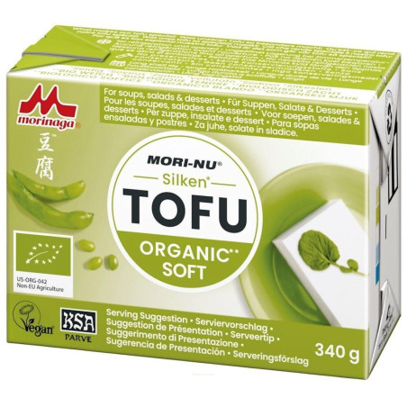 TOFU JEDWABISTE MIĘKKIE (SILKEN SOFT TOFU) BEZGLUTENOWE BIO 340 g - MORI-NU