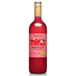 KOMBUCHA HIBISKUS I CZEREŚNIA BIO 750 ml - DELIKATNA (ZAKWASOWNIA)