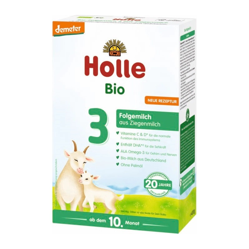 MLEKO KOZIE 3 NASTĘPNE DLA NIEMOWLĄT PO 6 MIESIĄCU DEMETER BIO 400 g - HOLLE