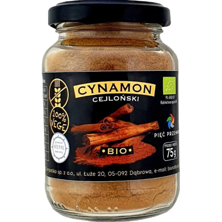 CYNAMON CEJLOŃSKI LASKA BEZGLUTENOWY BIO 45 g - PIĘĆ PRZEMIAN